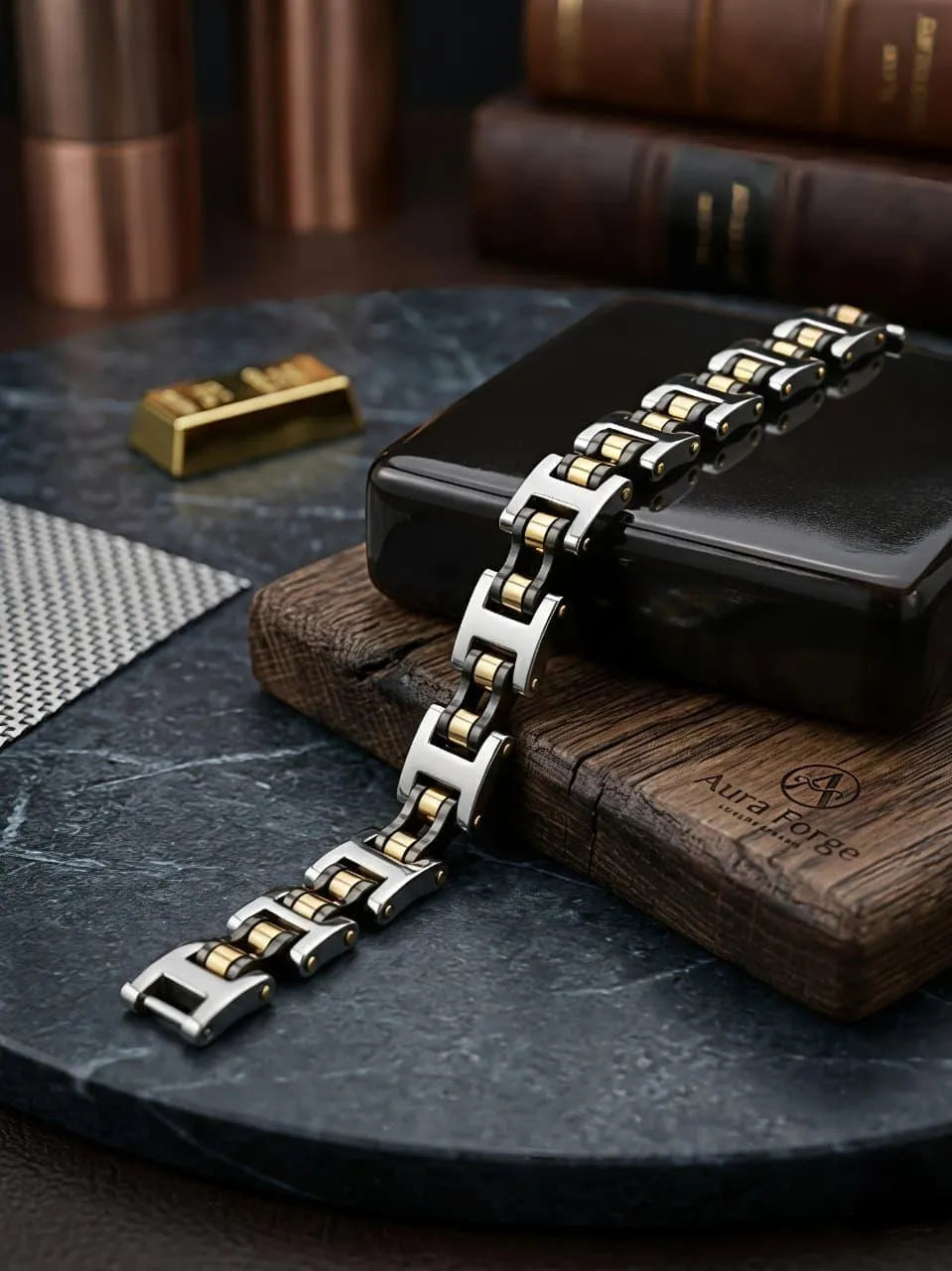 Men Silver Plated Funky Stainless Steel Bracelet