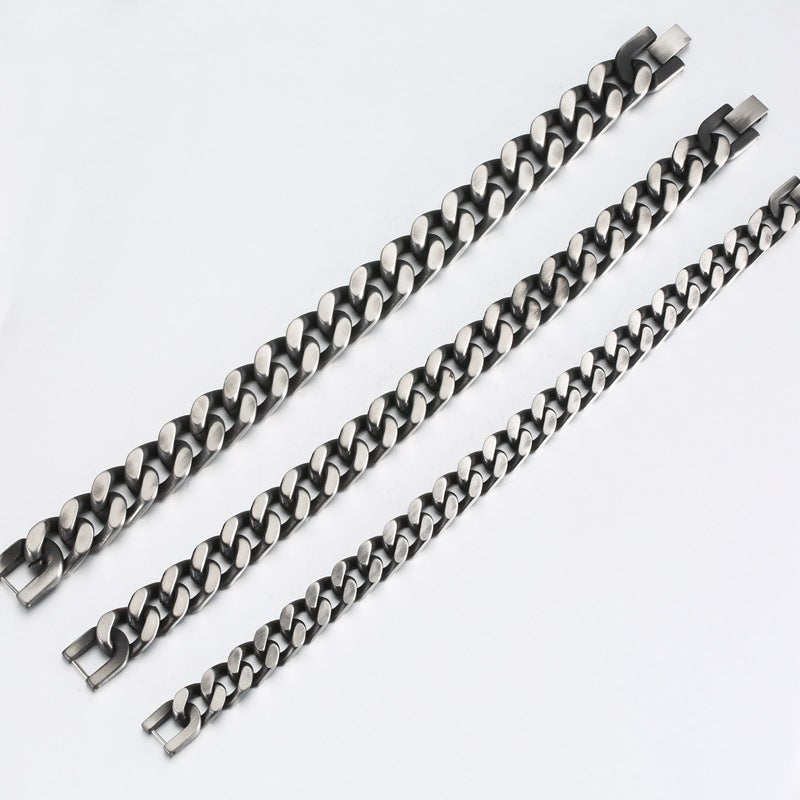 Titanium Steel Bracelets Retro Four-Sided Grinding