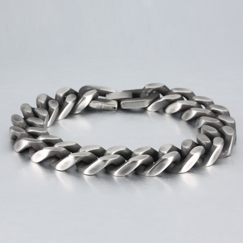 Titanium Steel Bracelets Retro Four-Sided Grinding
