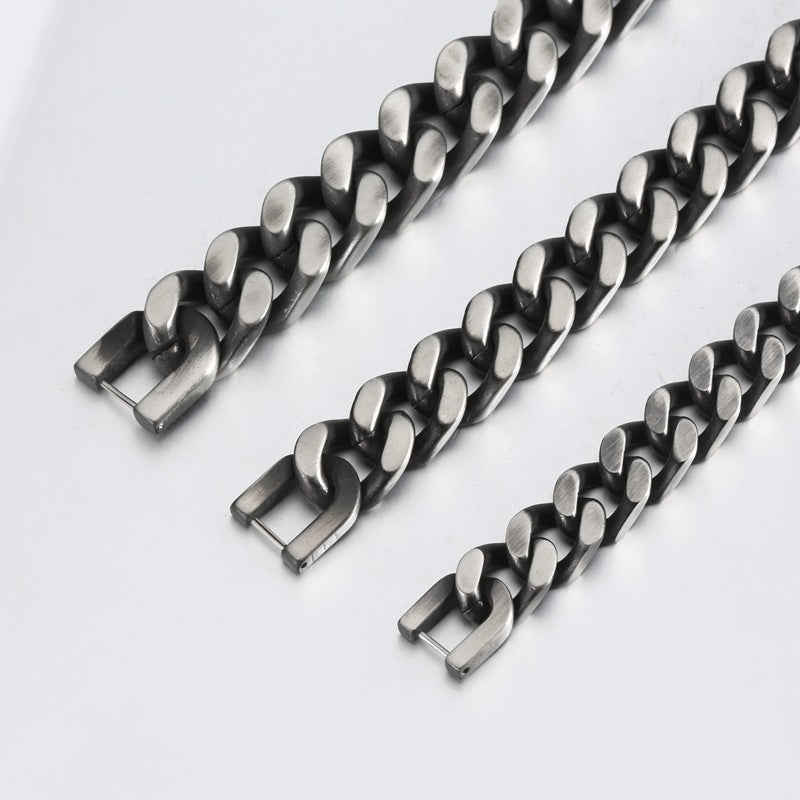 Titanium Steel Bracelets Retro Four-Sided Grinding