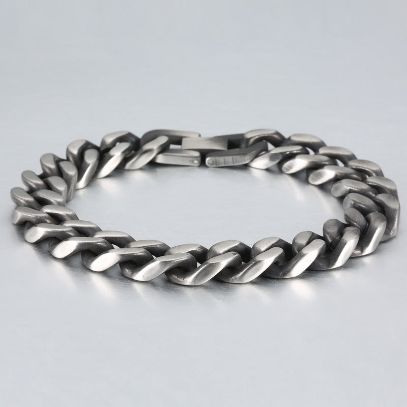 Titanium Steel Bracelets Retro Four-Sided Grinding